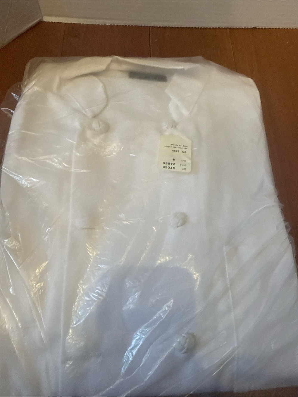 Neil Allyn Career Apparel white double-breasted chef jacket Cloth Knot Buttons M